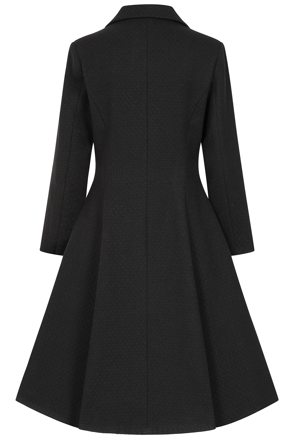 Margo Black Weave Swing Coat in Extended Sizing